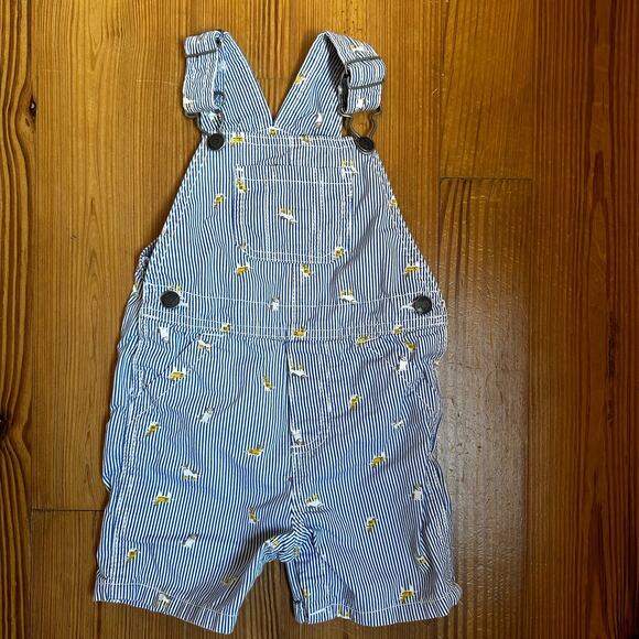 Carters blue white striped dog print overall shorts SIZE 18M - Picture 1 of 4